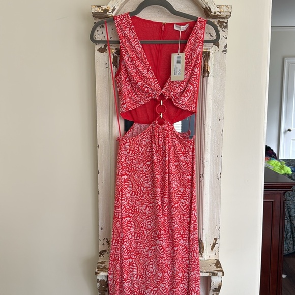 NWT Ramy Brook Womens  Beck Midi Dress, Red size 00 - Picture 4 of 5